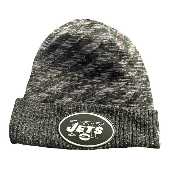 New York Jets New Era Cuffed Beanie | NFL Winter Hat Green Gray Knit 🏈 - Picture 1 of 8